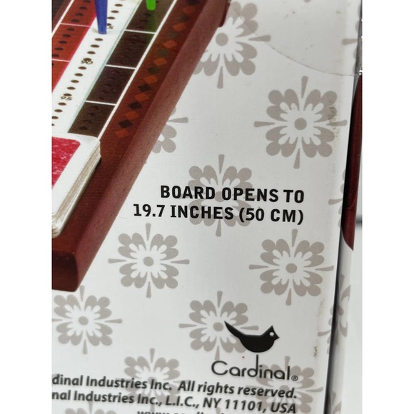 Cardinal Solid Wood Deluxe Cribbage Folding Board with Playing Cards New - Picture 6 of 9